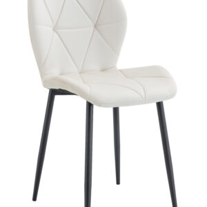 CHAISE COQUILLAGE BEIGE PIED METAL NOIR