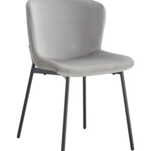 CHAISE HAILEY PIED METAL NOIR ASSISE GRIS