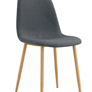 CHAISE SCANDINAVE PIED BOIS TISSU ANTHRACITE