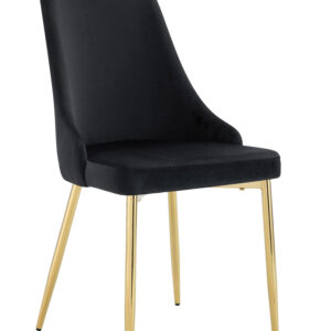 CHAISE BELIZE PIED GOLD VELOURS NOIR