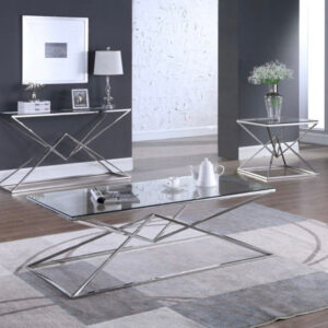 Table basse Rectangle PYRAMIDE Chrome 120cm