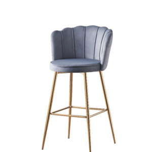 TABOURET DE BAR NYMPHEA GOLD VELOURS SILVER HAUTEUR 65cm
