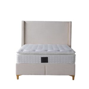 LIT COFFRE VENUS COTELE BEIGE 140X190CM