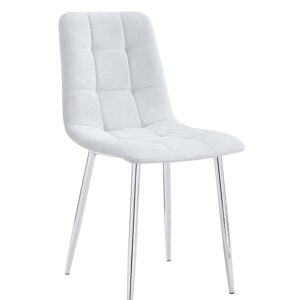 CHAISE ELISA PIED CHROME SERGE GRIS