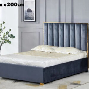Lit 2 places 160x200 cm TONY velours sommier inclus