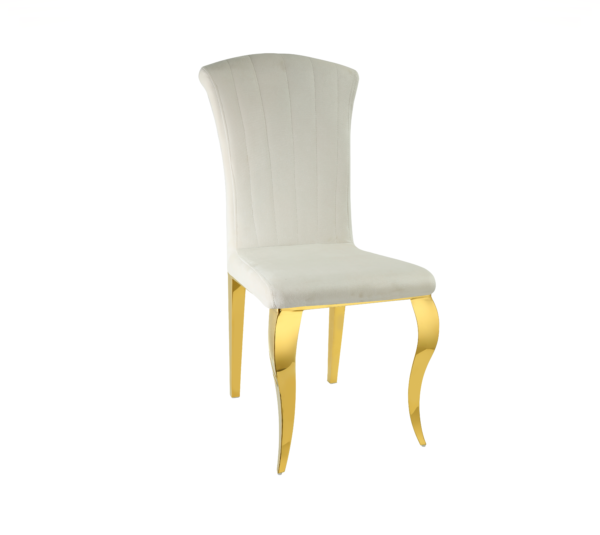CHAISE LOUIS GOLD VELOURS ECRU