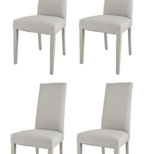 CHAISE KIRA TISSUS GRIS PIEDS BOIS HETRE