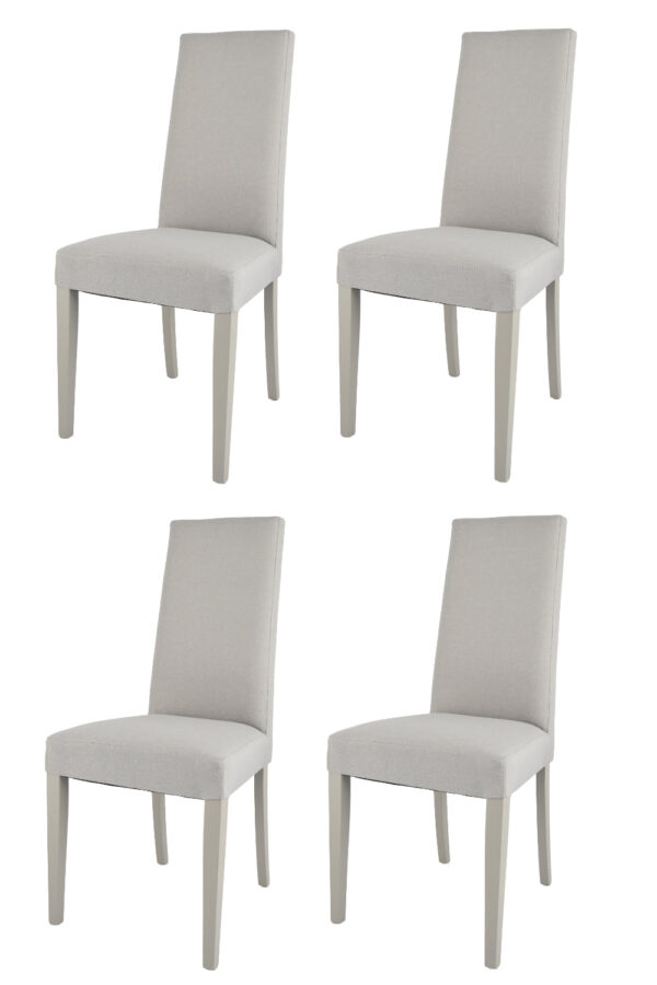 CHAISE KIRA TISSUS GRIS PIEDS BOIS HETRE