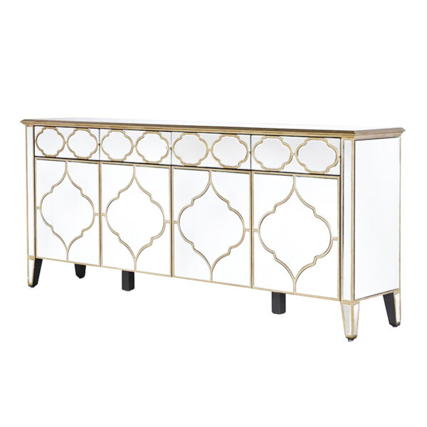 BUFFET MIROIR VENITIEN 4 PORTES 200x40x87cm