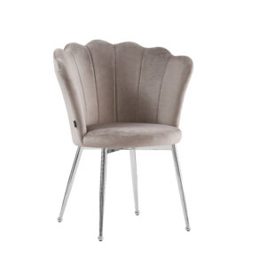 CHAISE NYMPHEA CHROME VELOURS MOKA