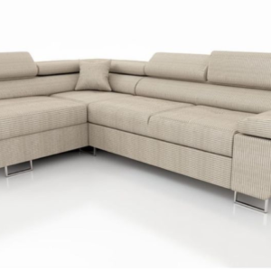 CANAPE TOULOUSE ANGLE GAUCHE COTELE ECRU 275x205cm