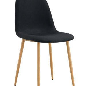 CHAISE SCANDINAVE PIED BOIS TISSU NOIR