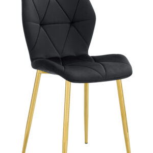 CHAISE COQUILLAGE NOIR PIED GOLD