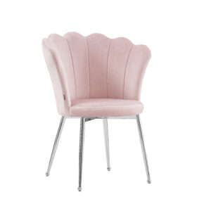 CHAISE NYMPHEA CHROME VELOURS ROSE