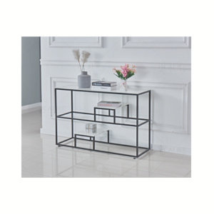 CONSOLE ROMY METAL MARBRE BLANC 120x40x80 cm