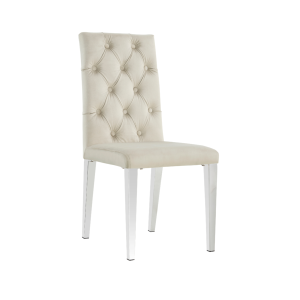 CHAISE NEW NEVADA CAPITONNEE CHROME BEIGE