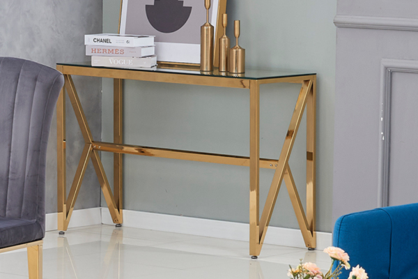 CONSOLE MAJESTIQUE GOLD TRANSPARENT 120x40x78 cm