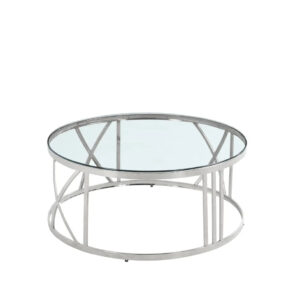 Table Basse ATMOS Chrome et plateau en verre