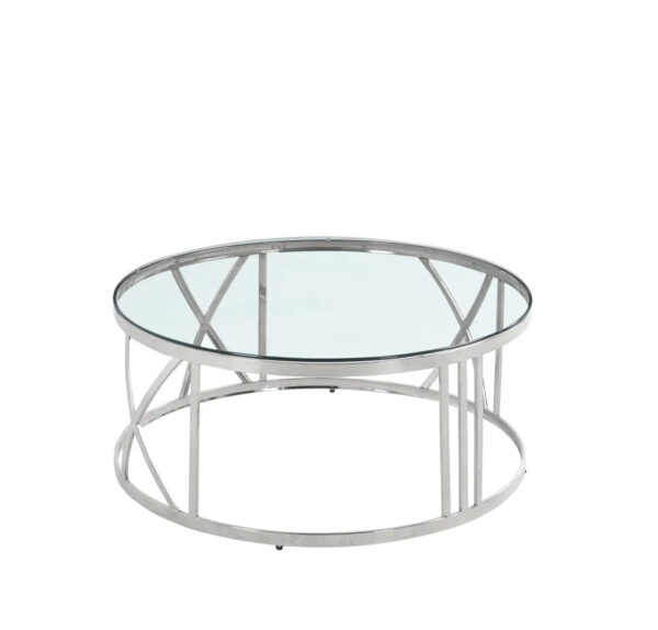 Table Basse ATMOS Chrome et plateau en verre