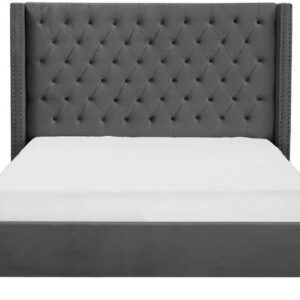 Lit double 160X200 cm PRINCESSE velours sommier inclus