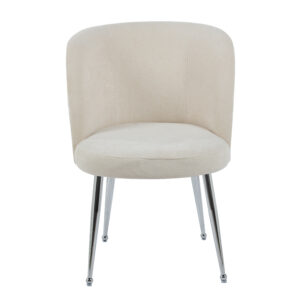 CHAISE SACHA PIEDS CHROME ASSISE ANTHRACITE TISSU EFFET LIN