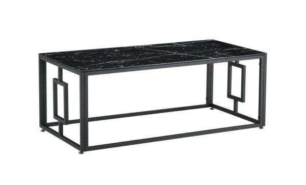 Table basse SOPHIE  pieds en métal noir 120 cm