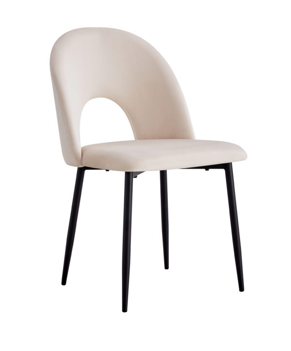 CHAISE TEDDY BEIGE PIED METAL NOIR