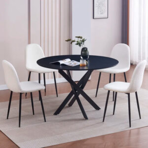 Table à manger en bois JESSICA pieds métal noir