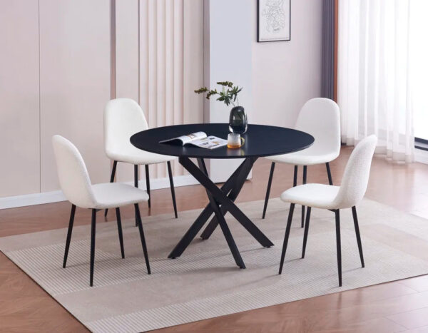 Table à manger en bois JESSICA pieds métal noir