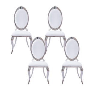 Lot de chaises ANGEL baroque Chrome simili cuir