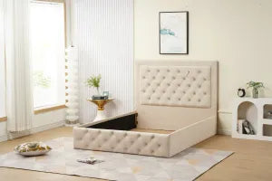 Cadre de lit ROMA velours 140x190cm