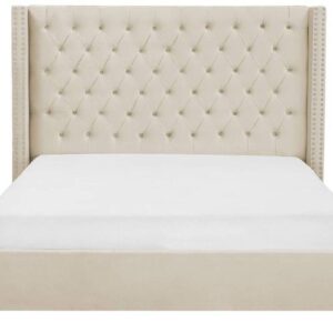 Lit double 140X190 cm PRINCESSE velours sommier inclus