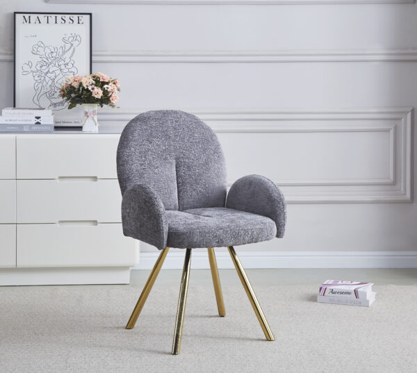 CHAISE AVEC ACCOUDOIR MIMI GOLD ANTHRACITE