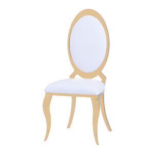 CHAISE ANGEL GOLD SIMILICUIR BLANC