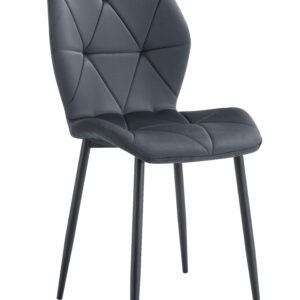 CHAISE COQUILLAGE ANTHRACITE PIED METAL NOIR
