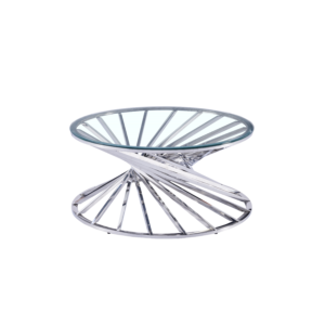 TABLE BASSE NAUTILUS CHROME TRANSPARENT D 90 cm