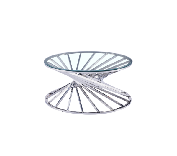TABLE BASSE NAUTILUS CHROME TRANSPARENT D 90 cm