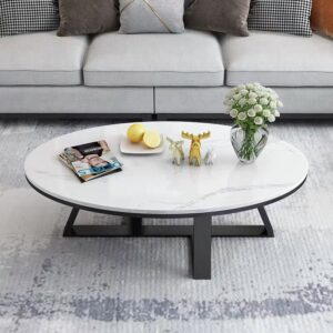 TABLE BASSE GAMMA METAL PIERRE MARBRE 120 x 60 x 45 CM