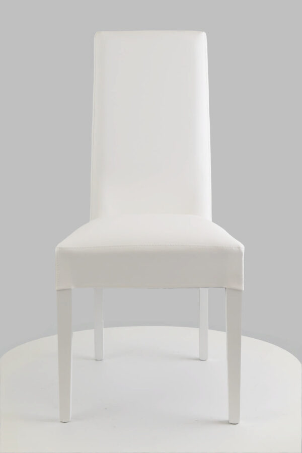 CHAISE KIRA BLANC PIEDS LAQUES BLANC