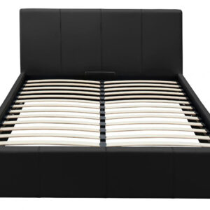 Lit coffre 2 places 160x200 cm BASTIEN simili cuir sommier inclus