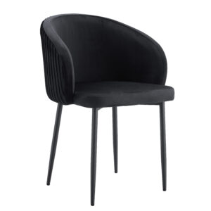 CHAISE AVEC ACCOUDOIR CARLITA NOIR PIED METAL NOIR