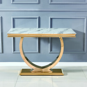 CONSOLE OMEGA GOLD MARBRE BLANC 120x40x78 cm