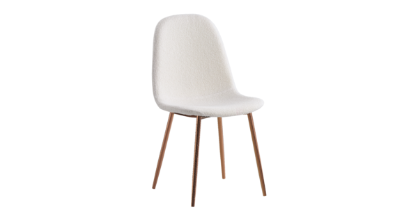 CHAISE SCANDINAVE BONNIE BEIGE DOUDOU PIEDS ROSE GOLD