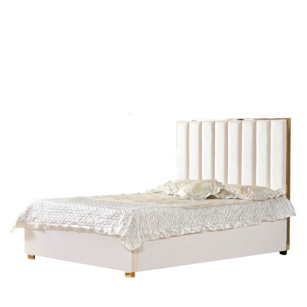 Lit 2 places 140x190 cm TONY velours sommier inclus