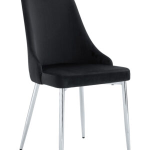 CHAISE BELIZE PIED CHROME VELOURS NOIR