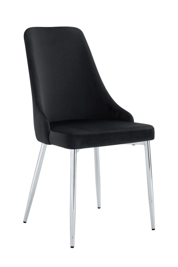 CHAISE BELIZE PIED CHROME VELOURS NOIR