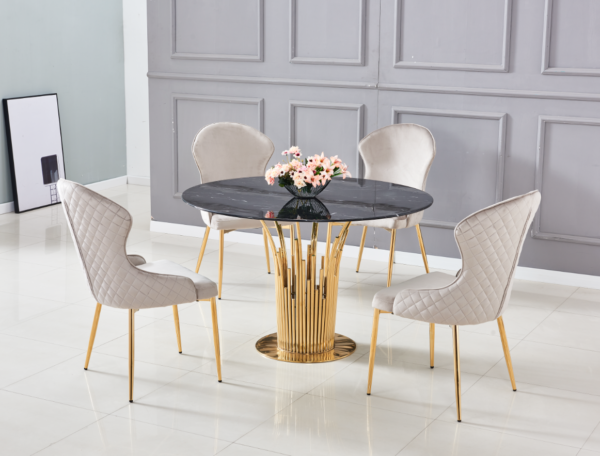 CHAISE HILTON GOLD VELOURS MOKA