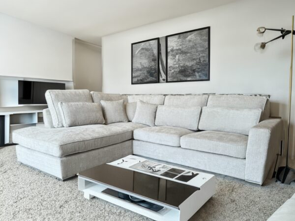 CANAPE MARBELLA ANGLE GAUCHE TISSUS LIGHT GRIS 315X230cm