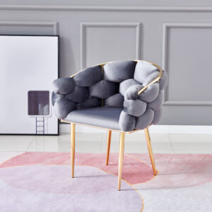 CHAISE BALLON GOLD VELOURS ANTHRACITE