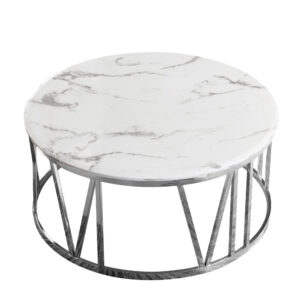 Table Basse ATMOS Chrome et plateau en verre
